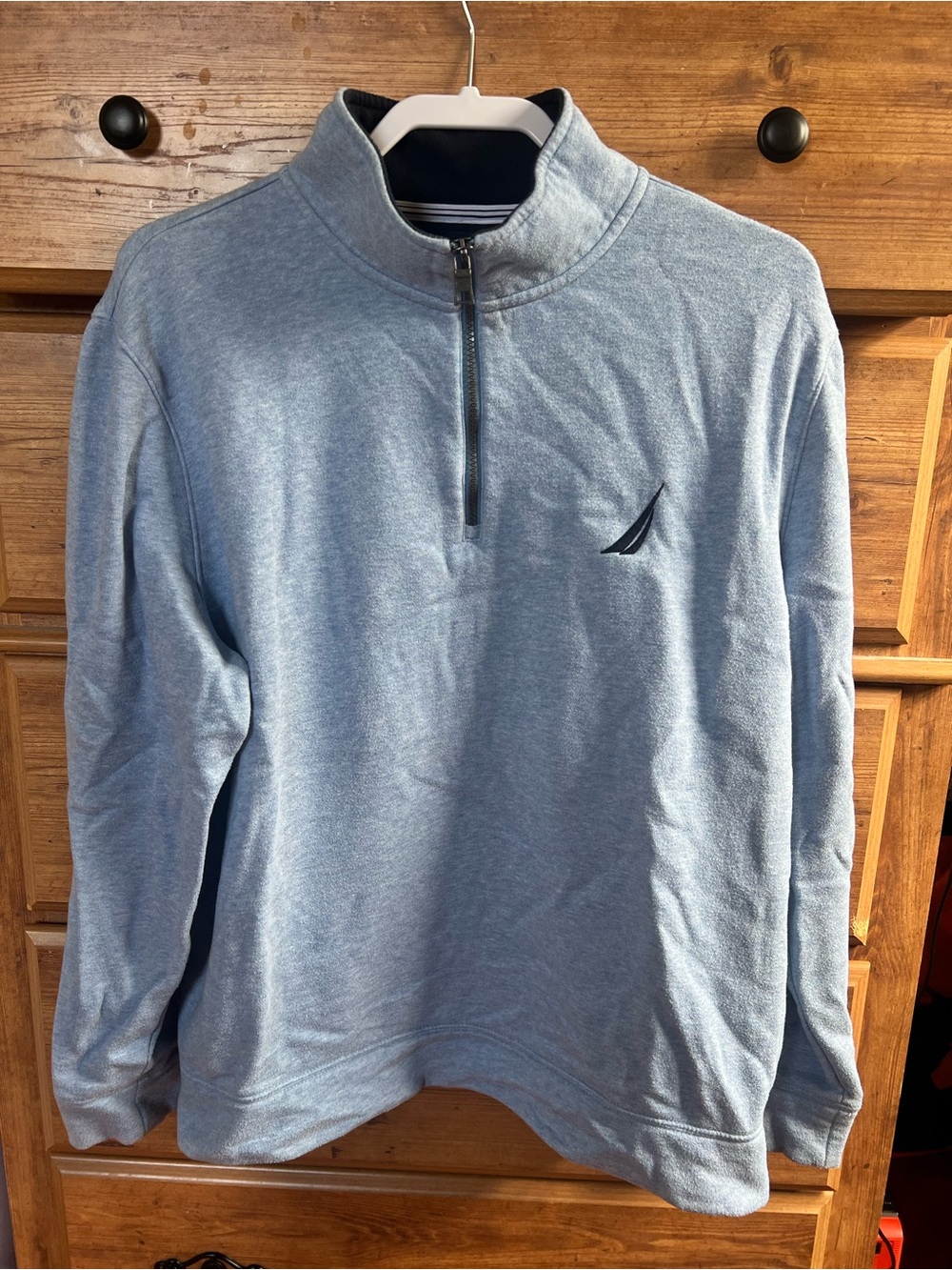 Nautica Heather Light Blue 1/4 Zip Pullover